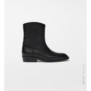 Zara Leather Cowboy Boots